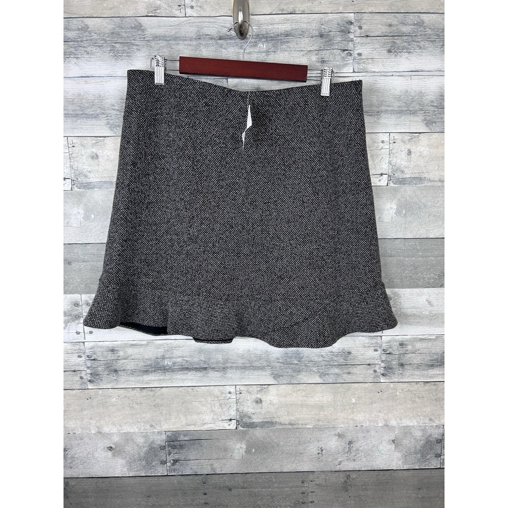 Loft Women's Black And White Shirt Ruffled Bottom Skirt Size Large